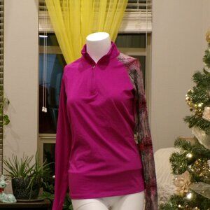 Nike Pro Combat Dri-Fit Pink Long Sleeve Fitted Top Size Medium